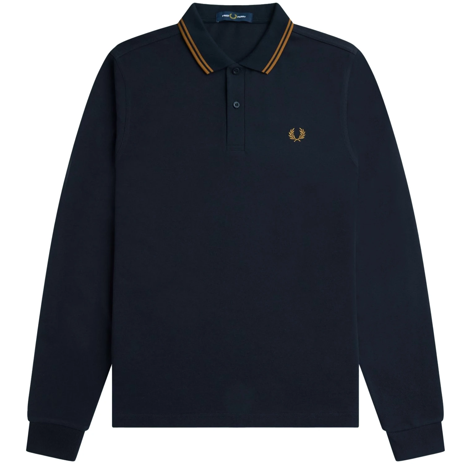 Fred Perry M3636 Long Sleeve Twin Tipped Polo Shirt - Navy 1 Fred Perry M3636 Long Sleeve Twin Tipped Polo Shirt - Navy