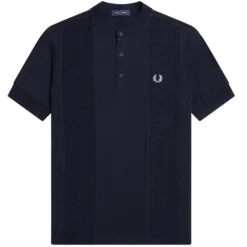 Fred Perry M5 Contrast Trim Henley Shirt - Navy