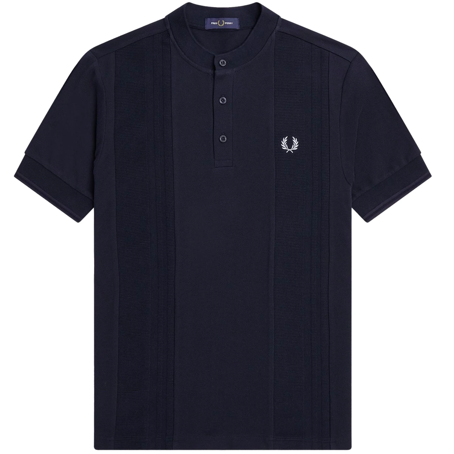 Fred Perry M5 Contrast Trim Henley Shirt - Navy 1 Fred Perry M5 Contrast Trim Henley Shirt - Navy