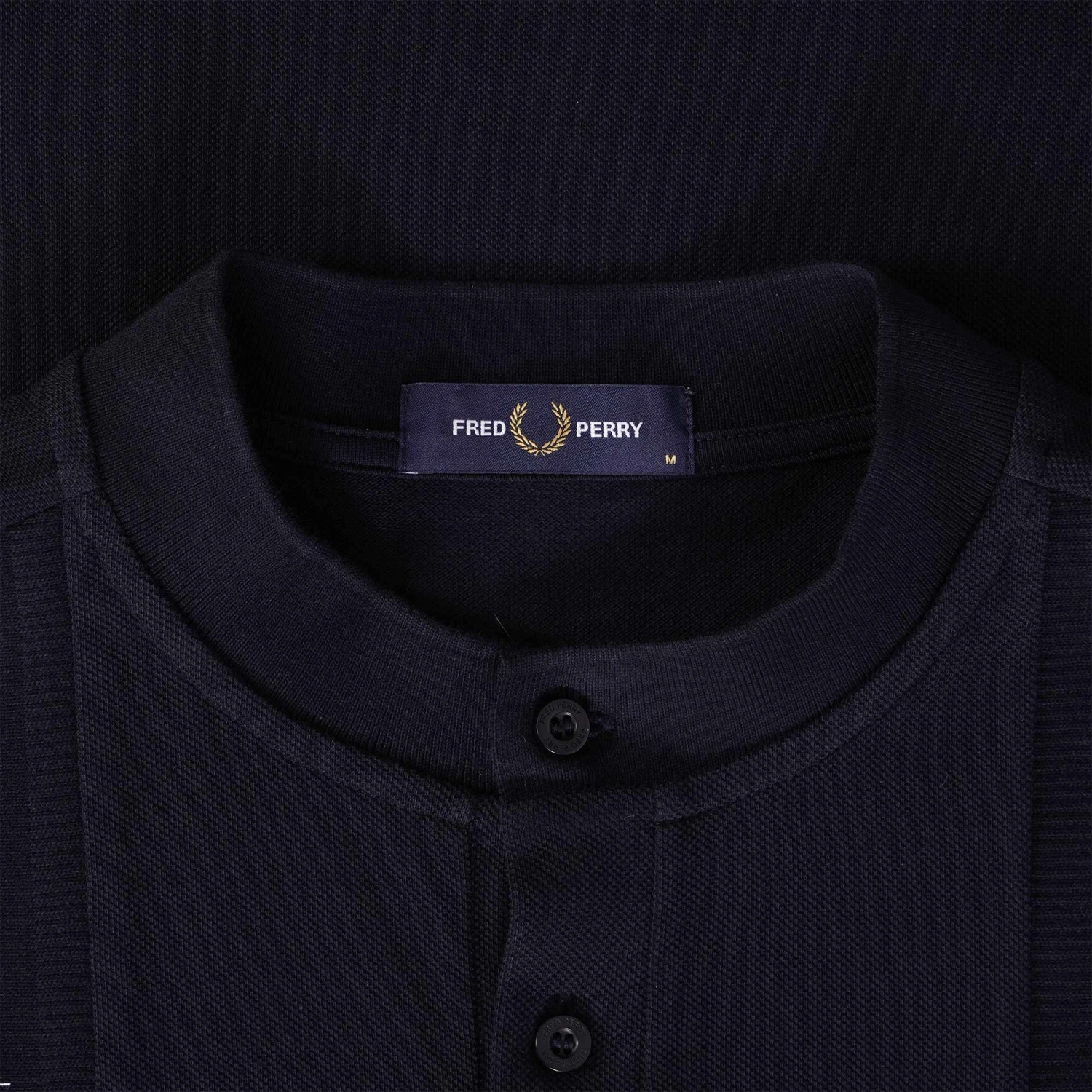 Fred Perry M5 Contrast Trim Henley Shirt - Navy 2 Fred Perry M5 Contrast Trim Henley Shirt - Navy - Image 2