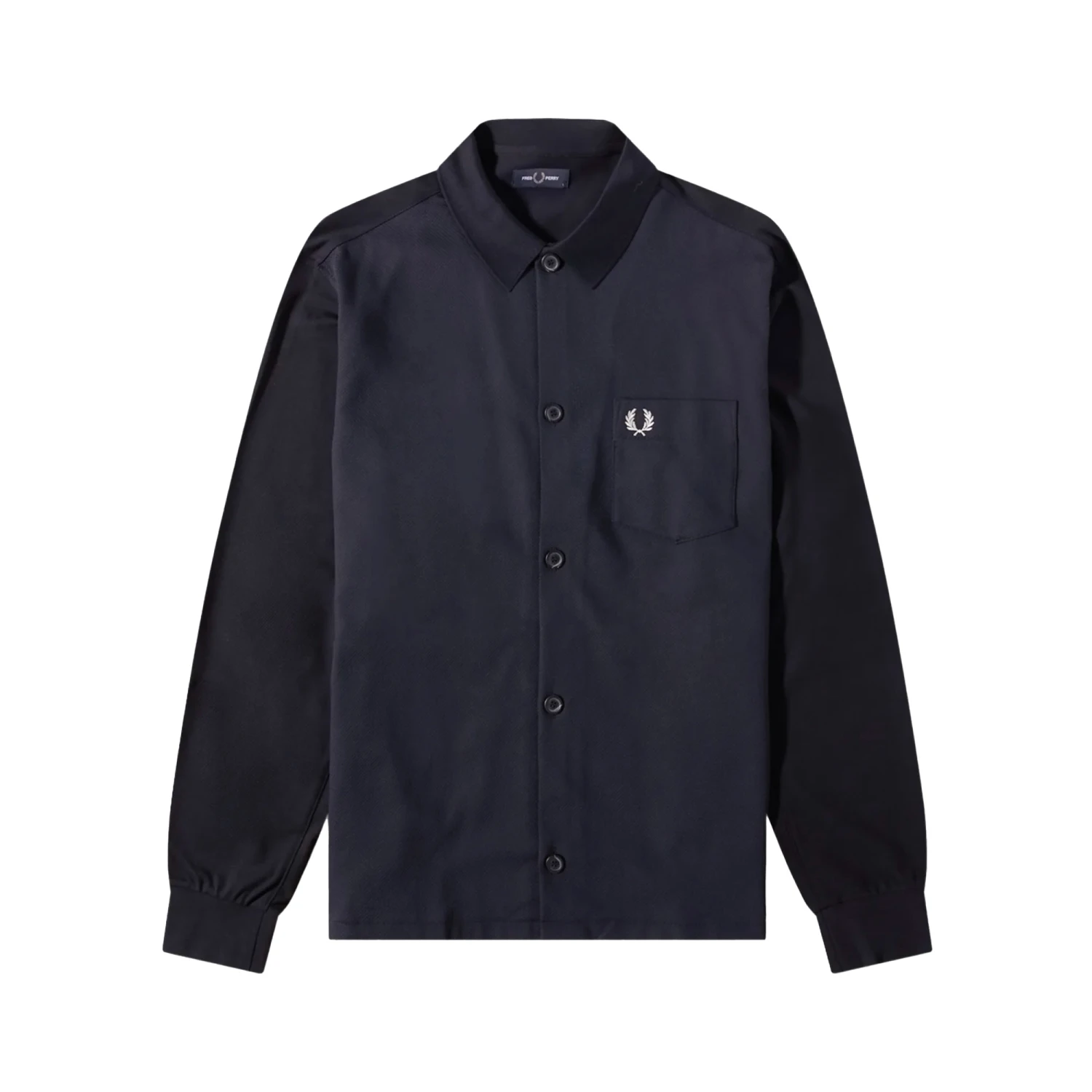 Fred Perry M5 Pique Panel Long Sleeved Shirt - Navy 1 Fred Perry M5 Pique Panel Long Sleeved Shirt - Navy