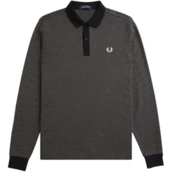 Fred Perry Micro Chequerboard Polo Shirt - Black