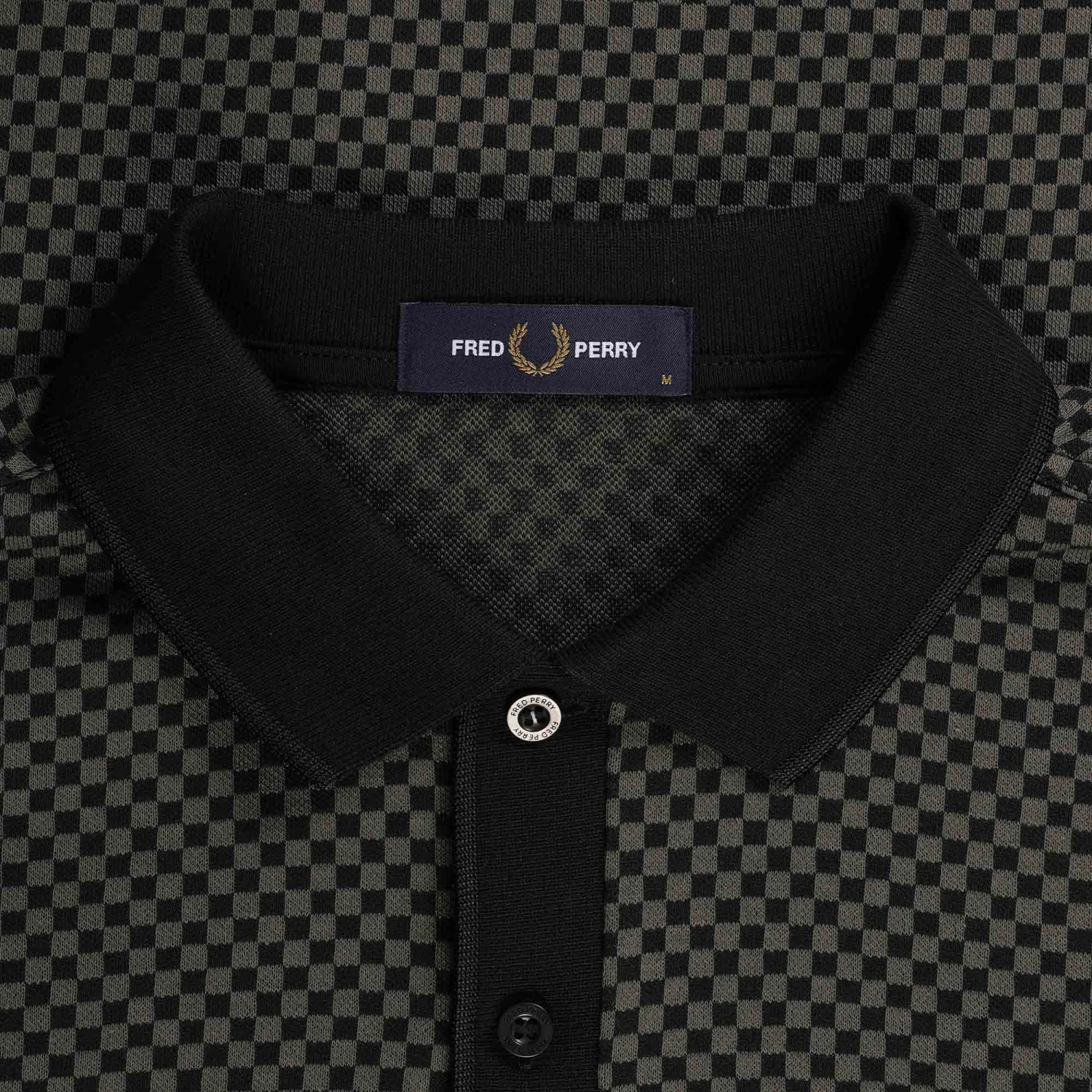 Fred Perry Micro Chequerboard Polo Shirt - Black 2 Fred Perry Micro Chequerboard Polo Shirt - Black - Image 2