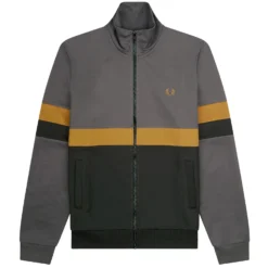 Fred Perry Panelled Track Jacket - Gunmetal Grey