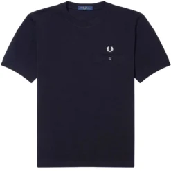 Fred Perry Pocket Detail Piqué T-Shirt - Navy