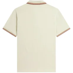 Fred Perry Reissues M12 Twin Tipped Polo - Oat And Dark Caramel -Lacoste Cloth Shop fred perry reissues m12 twin tipped polo oat and dark caramel p59650 879307 image