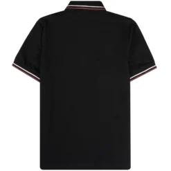 Fred Perry Reissues M12 Twin Tipped Polo Shirt - Black & Oatmeal -Lacoste Cloth Shop fred perry reissues m12 twin tipped polo shirt black oatmeal p59469 877386 image
