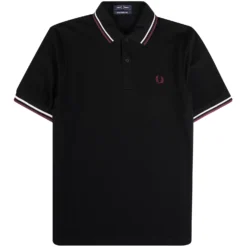 Fred Perry Reissues M12 Twin Tipped Polo Shirt - Black