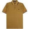 Fred Perry Reissues M12 Twin Tipped Polo Shirt - Dark Caramel