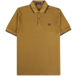 Fred Perry Reissues M12 Twin Tipped Polo Shirt - Dark Caramel