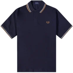 Fred Perry Reissues M12 Twin Tipped Polo Shirt - Navy And Ecru