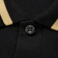 Fred Perry Reissues M2 Single Tipped Polo - Black/Champagne -Lacoste Cloth Shop fred perry reissues m2 single tipped polo black champagne p34056 224698 image