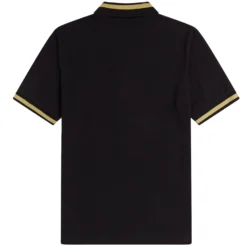 Fred Perry Reissues M2 Single Tipped Polo - Black/Champagne -Lacoste Cloth Shop fred perry reissues m2 single tipped polo black champagne p34056 830287 image