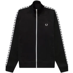 Fred Perry Taped Track Jacket - Black