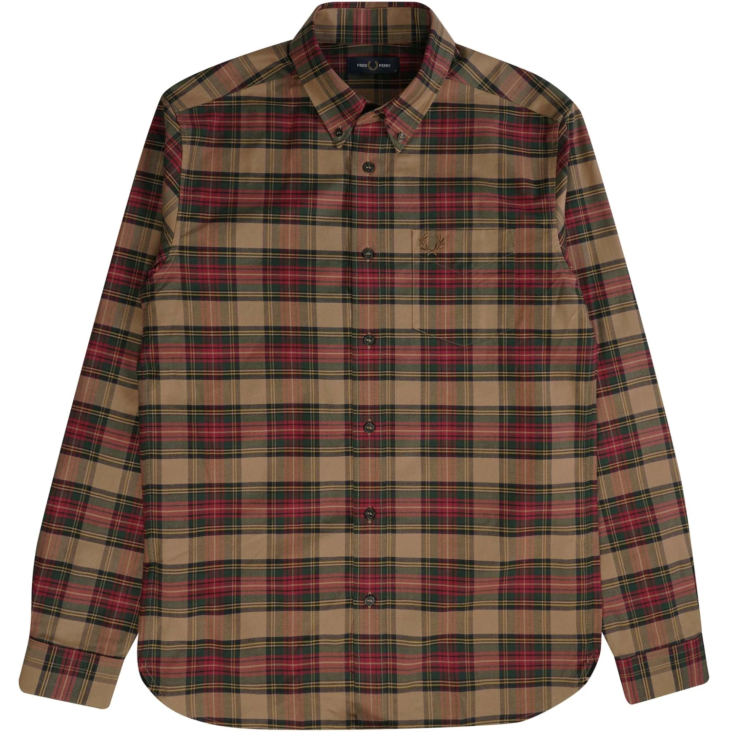 Fred Perry Tartan Shirt - Shaded Stone 1 Fred Perry Tartan Shirt - Shaded Stone