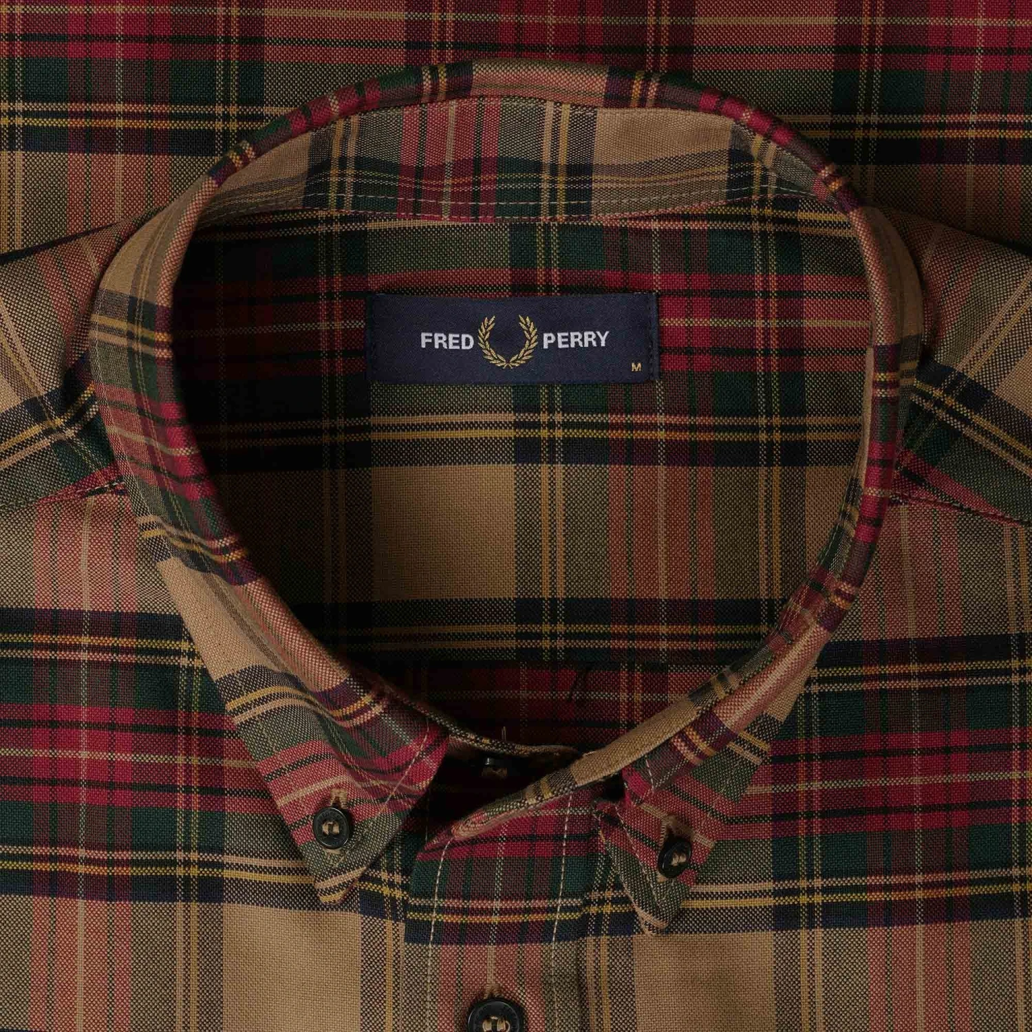 Fred Perry Tartan Shirt - Shaded Stone 2 Fred Perry Tartan Shirt - Shaded Stone - Image 2