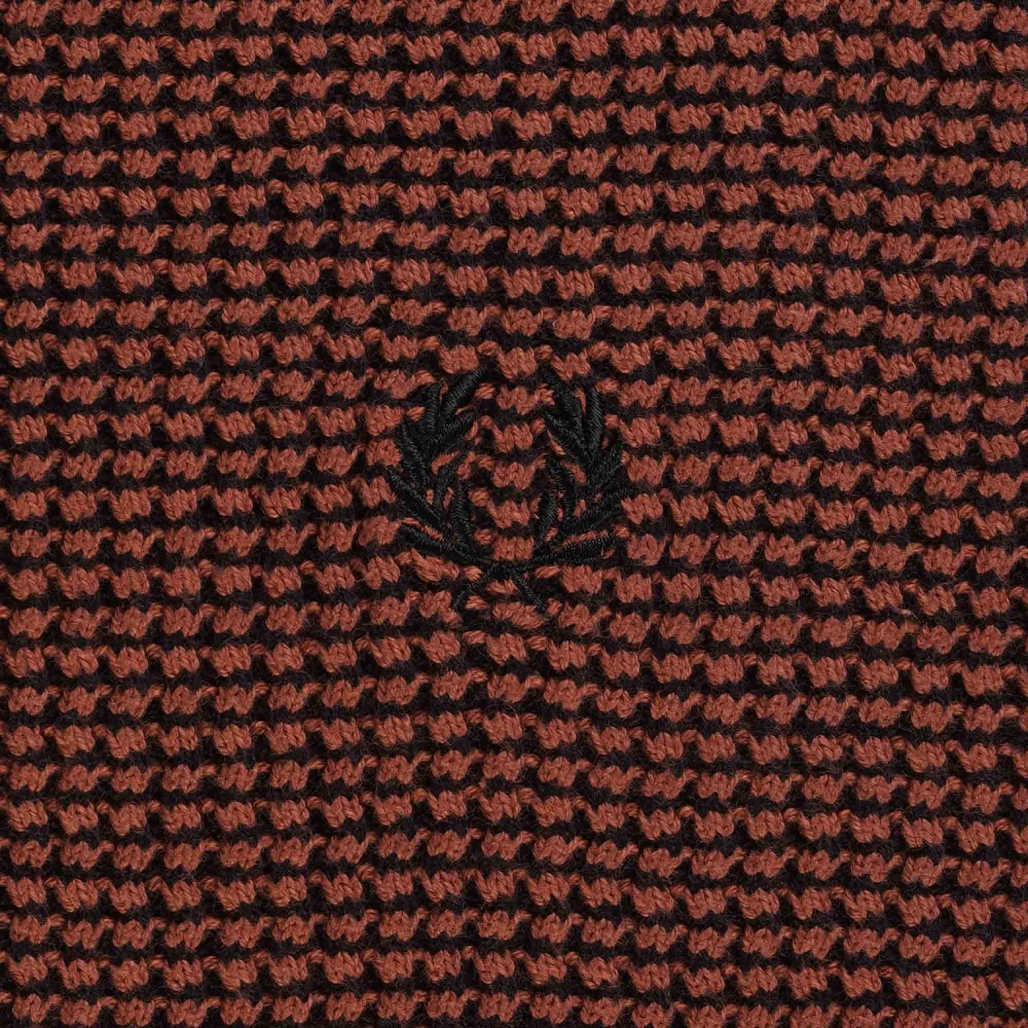 Fred Perry Textured Knitted T-Shirt - Whiskey Brown 3 Fred Perry Textured Knitted T-Shirt - Whiskey Brown - Image 3