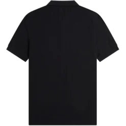 Fred Perry Textured Zip Neck Polo Shirt - Black -Lacoste Cloth Shop fred perry textured zip neck polo shirt black p59580 878813 image