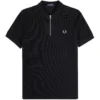 Fred Perry Waffle Texture Polo Shirt - Black