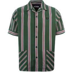 Vertical Stripe Shirt - Kelp Green