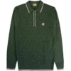 Gabicci Vintage 1973 Carlson Tonal Knit Polo Shirt - Forest