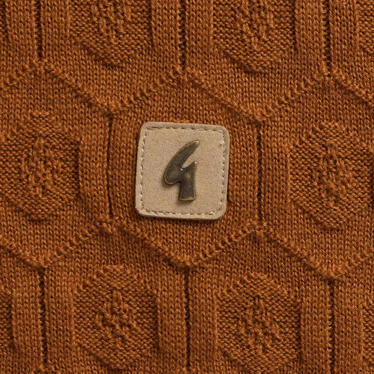 Gabicci Vintage 1973 Carlson Tonal Knit Polo Shirt - Toffee 3 Gabicci Vintage 1973 Carlson Tonal Knit Polo Shirt - Toffee - Image 3
