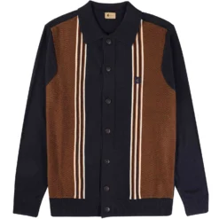 Gabicci Vintage 1973 Hanson Long Sleeve Polo Shirt - Navy