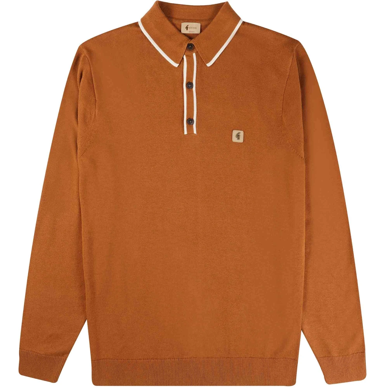 Gabicci Vintage 1973 Lineker Polo Shirt - Toffee 1 Gabicci Vintage 1973 Lineker Polo Shirt - Toffee