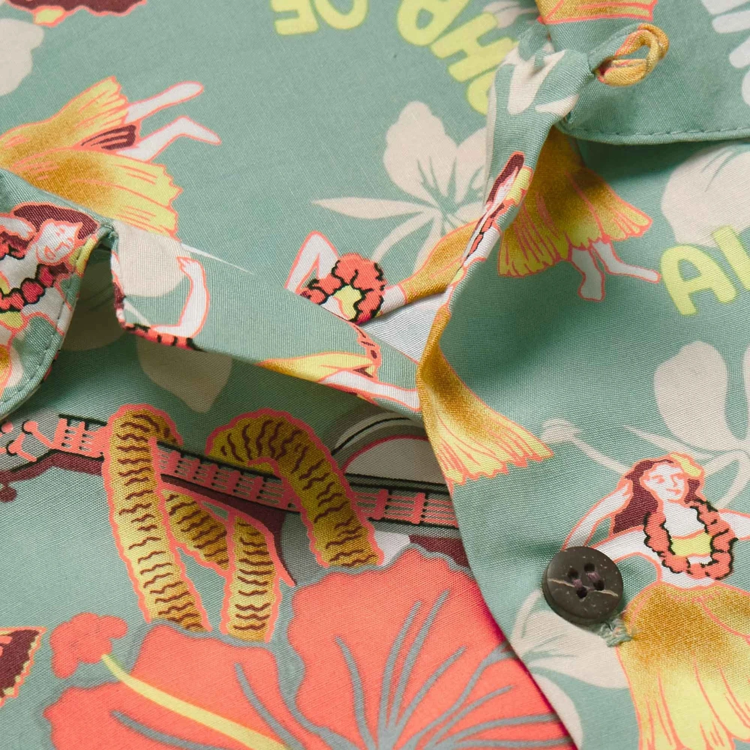 Go Barefoot Convertible-Collar Printed Cotton Shirt - Hula Royal 2 Go Barefoot Convertible-Collar Printed Cotton Shirt - Hula Royal - Image 2