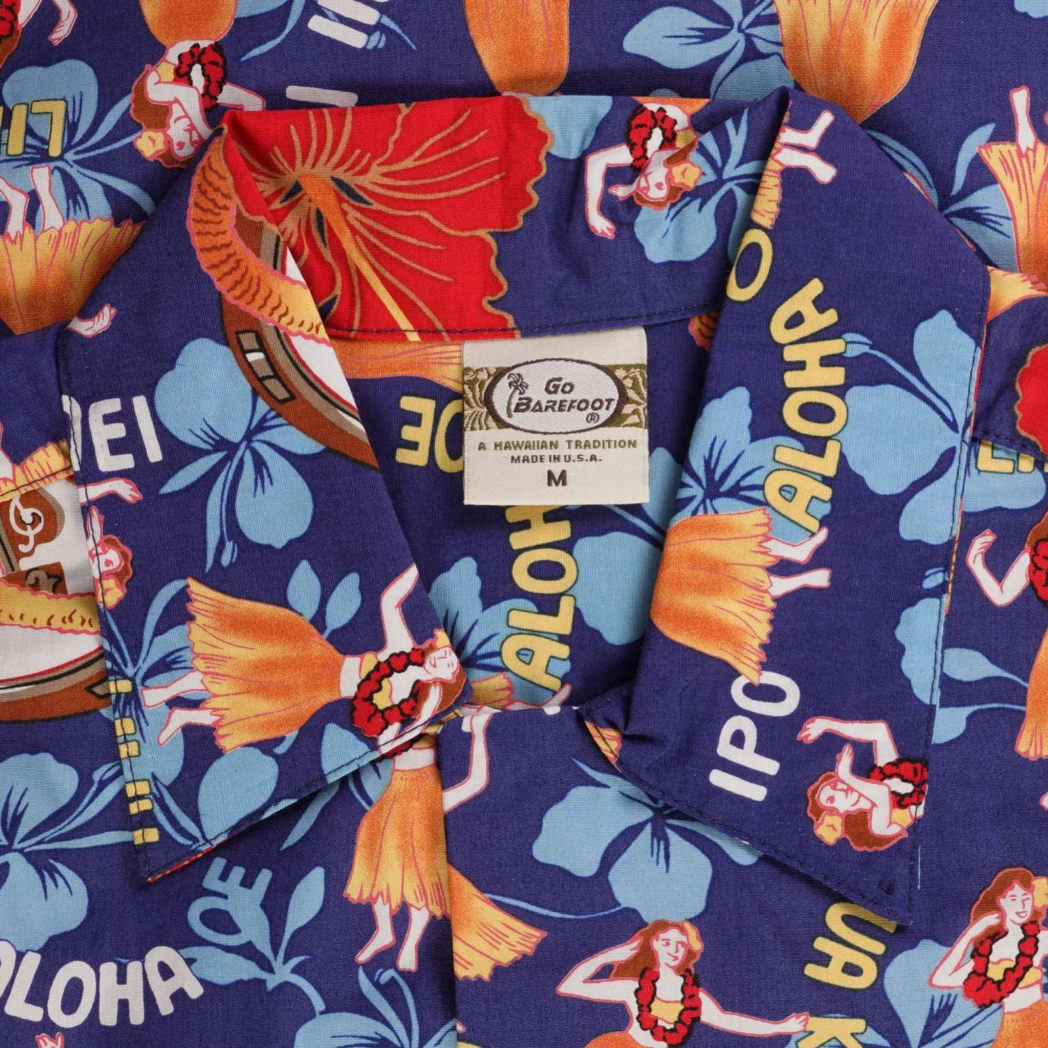 Go Barefoot Convertible-Collar Printed Cotton Shirt - Hula Sage 2 Go Barefoot Convertible-Collar Printed Cotton Shirt - Hula Sage - Image 2