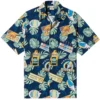 Go Barefoot Convertible-Collar Printed Cotton Shirt - Moto Navy