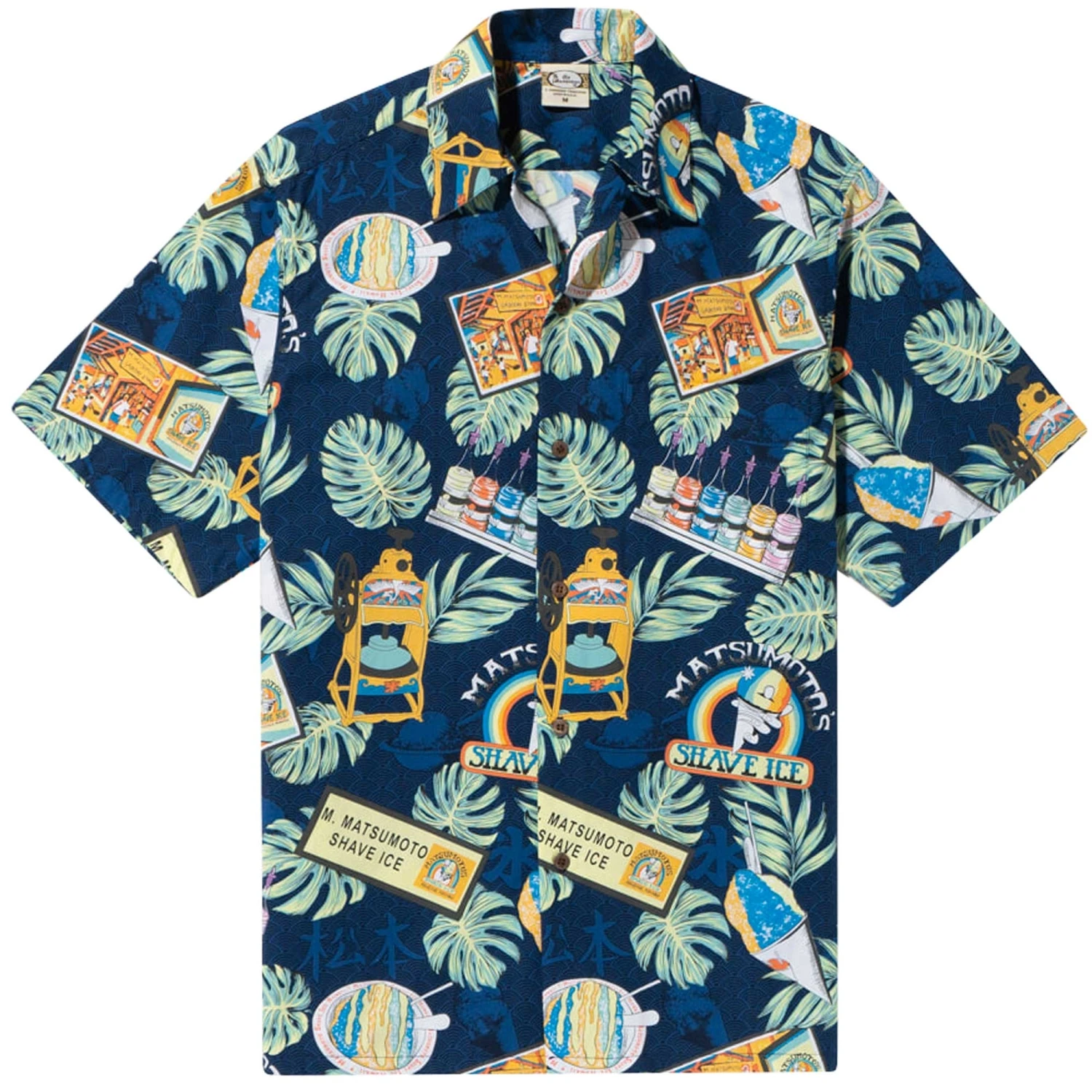 Go Barefoot Convertible-Collar Printed Cotton Shirt - Moto Navy 1 Go Barefoot Convertible-Collar Printed Cotton Shirt - Moto Navy