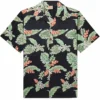 Go Barefoot Convertible-Collar Printed Cotton Shirt - Tiare Black