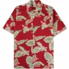 Go Barefoot Convertible-Collar Printed Cotton Shirt - Tiare Red