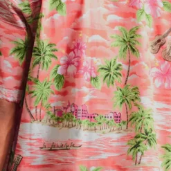 Go Barefoot Convertible-Collar Printed Cotton Shirt - Waikiki -Lacoste Cloth Shop go barefoot convertible collar printed cotton shirt waikiki p60516 886676 image