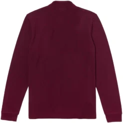 Lacoste L.12.12 Long Sleeve Heathered Cotton Polo Shirt - Bordeaux -Lacoste Cloth Shop lacoste l 12 12 long sleeve heathered cotton polo shirt bordeaux p60484 885568 image