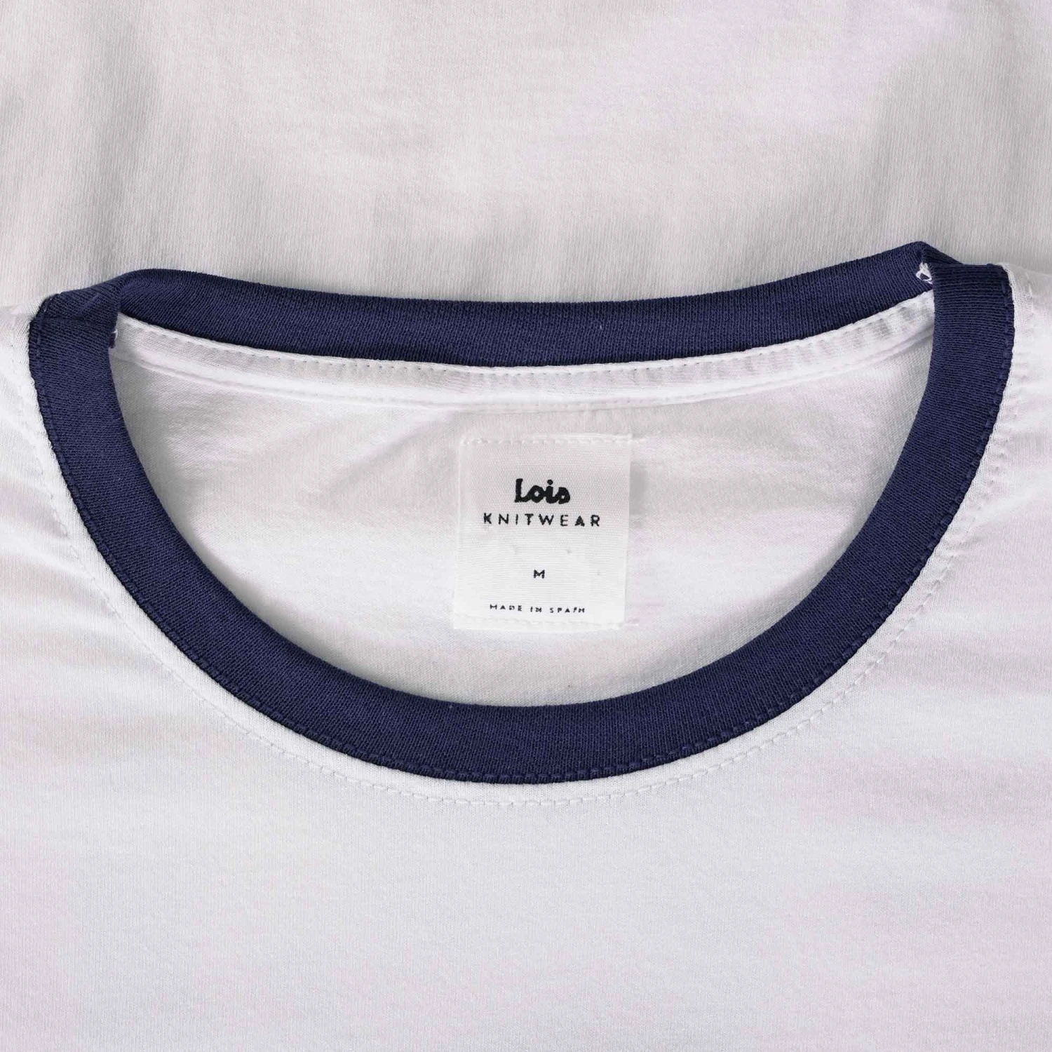 Lois Jeans Ringer Logo T-Shirt - White/Navy 2 Lois Jeans Ringer Logo T-Shirt - White/Navy - Image 2