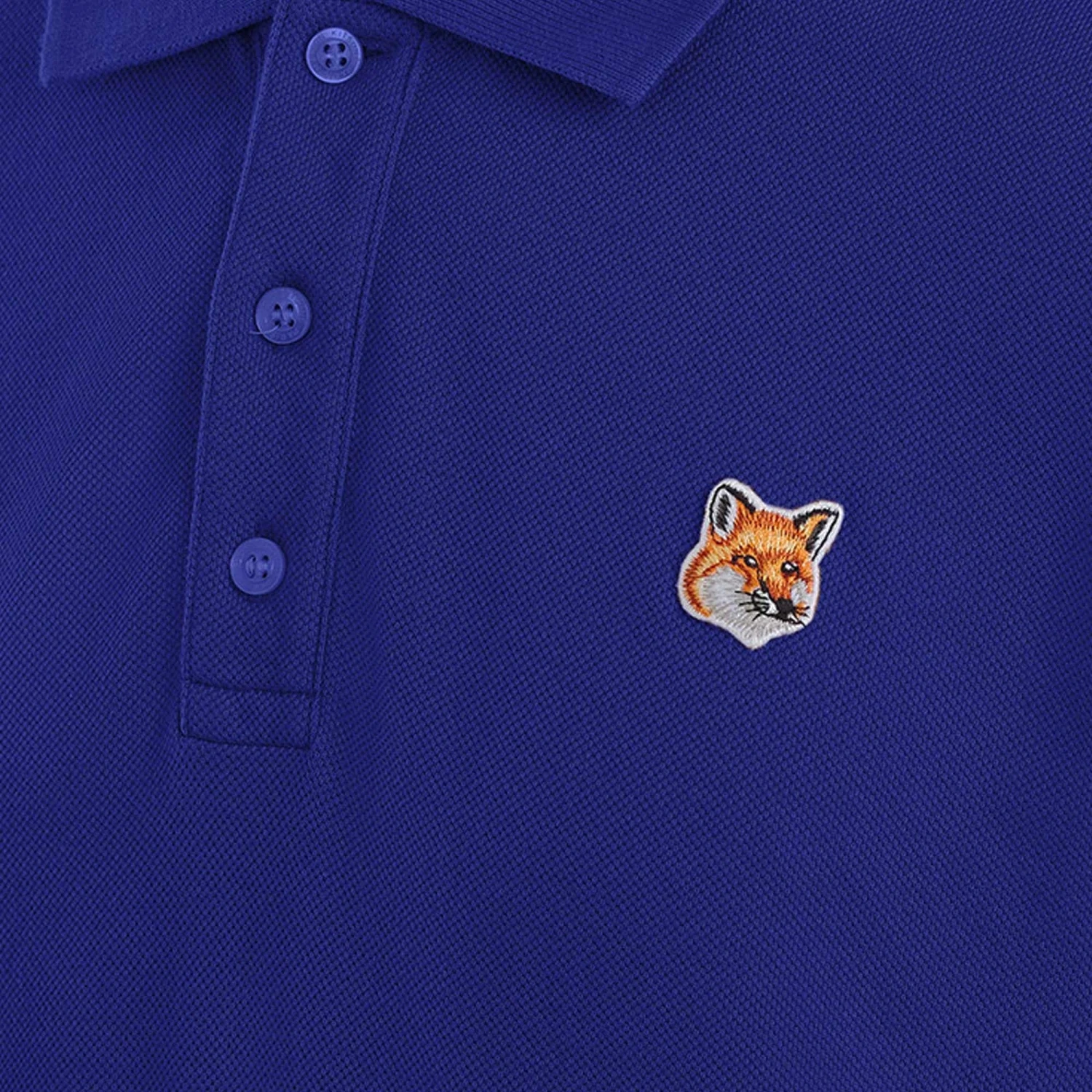 Maison Kitsune Fox Head Patch Classic Polo Shirt - Deep Blue 2 Maison Kitsune Fox Head Patch Classic Polo Shirt - Deep Blue - Image 2