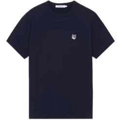 Maison Kitsune Grey Fox Head Patch T-Shirt - Navy