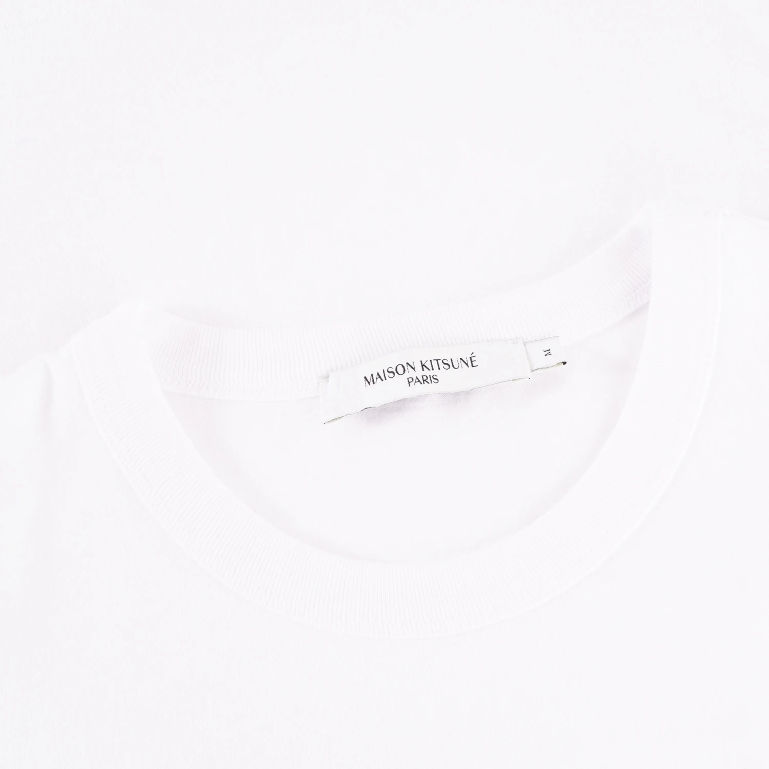 Maison Kitsune Grey Fox Head Patch T-Shirt - White 2 Maison Kitsune Grey Fox Head Patch T-Shirt - White - Image 2