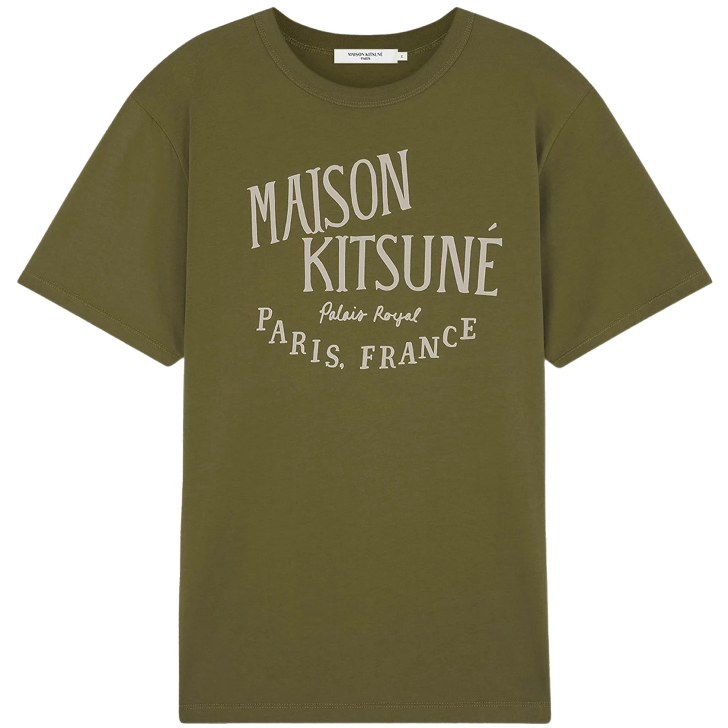 Maison Kitsune Palais Royal Classic T-Shirt - Khaki 1 Maison Kitsune Palais Royal Classic T-Shirt - Khaki