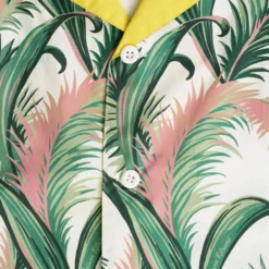 Maison Kitsune Palm Frond Print Resort Shirt - White -Lacoste Cloth Shop maison kitsune palm frond print resort shirt white p59173 870942 image