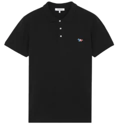 Maison Kitsune Tricolour Patch Classic Polo Shirt - Black