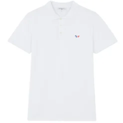 Maison Kitsune Tricolour Patch Classic Polo Shirt - White