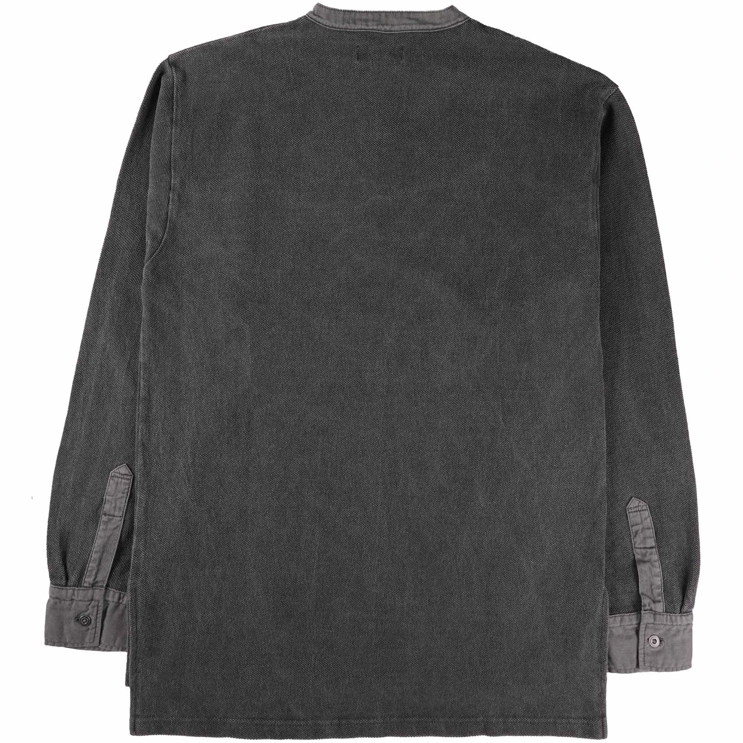 Nigel Cabourn Henley Long Sleeve Shirt - Charcoal 4 Nigel Cabourn Henley Long Sleeve Shirt - Charcoal - Image 4