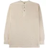 Nigel Cabourn Henley Long Sleeve Shirt - Ivory