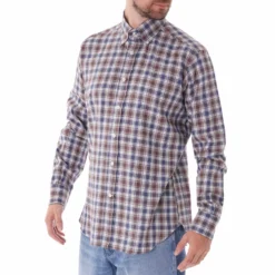 None Of The Above Check Shirt - Navy/Brown 7 None Of The Above Check Shirt - Navy/Brown -Lacoste Cloth Shop none of the above check shirt navy brown p43216 420850 image