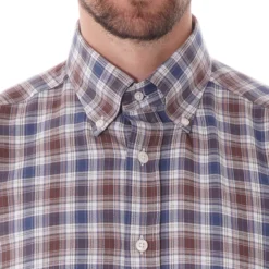 None Of The Above Check Shirt - Navy/Brown 8 None Of The Above Check Shirt - Navy/Brown -Lacoste Cloth Shop none of the above check shirt navy brown p43216 420855 image