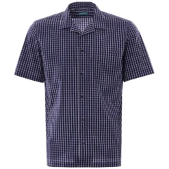 None Of The Above Made In Italy Daytona Short Sleeve Shirt - Blue Check