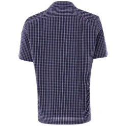 None Of The Above Made In Italy Daytona Short Sleeve Shirt - Blue Check -Lacoste Cloth Shop none of the above made in italy daytona short sleeve shirt blue check p45996 510207 image